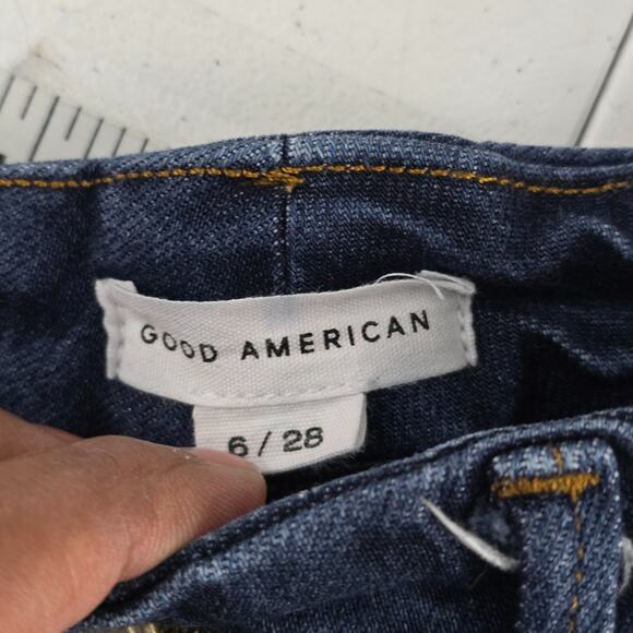 Good American good curve straigth denim 6/28 blue womens 6943 - Picture 8 of 11